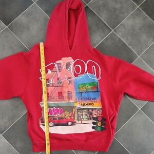Akoo Red Kids Hoodie with Urban Graphic